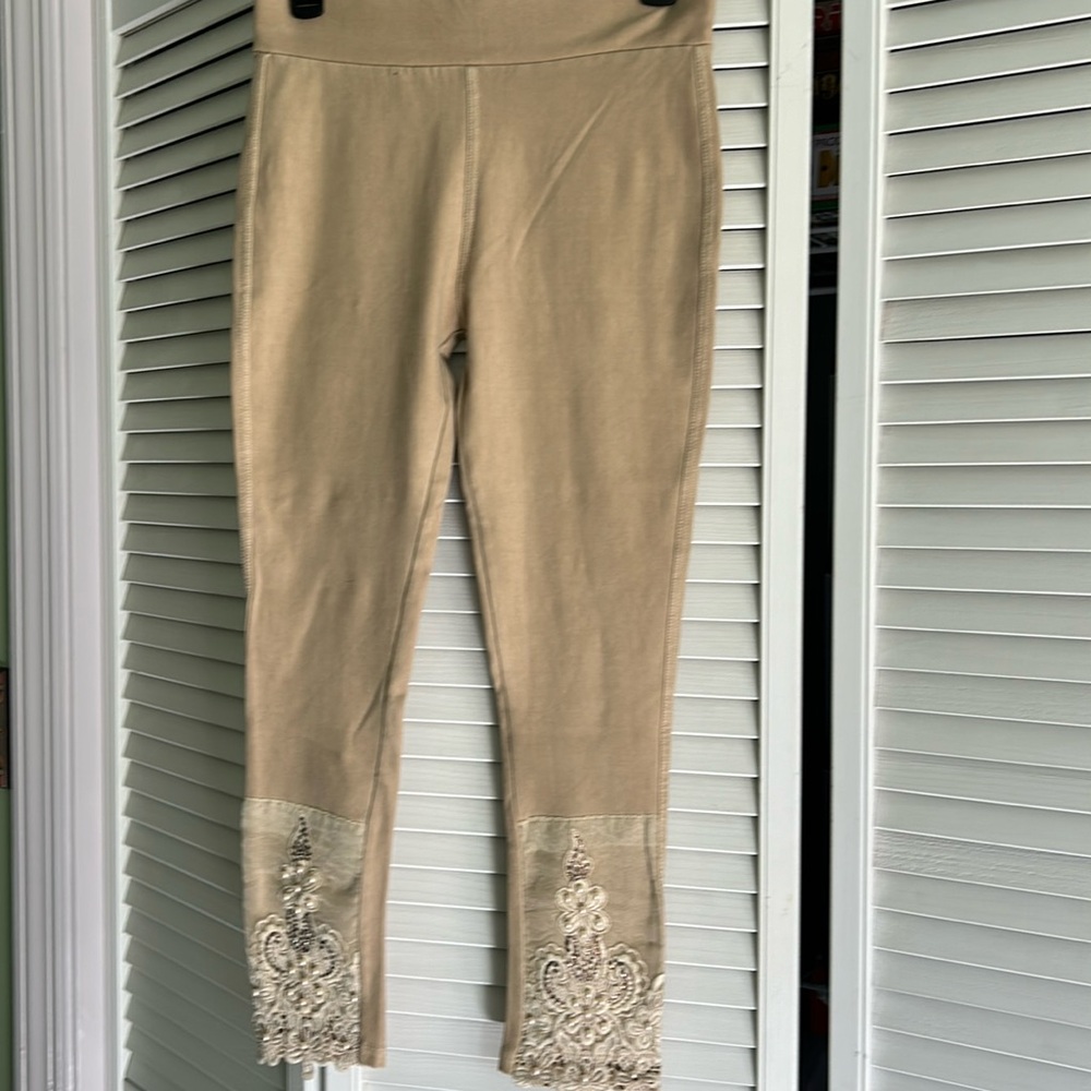 Coco + Carmen S/M khaki pull on leggings